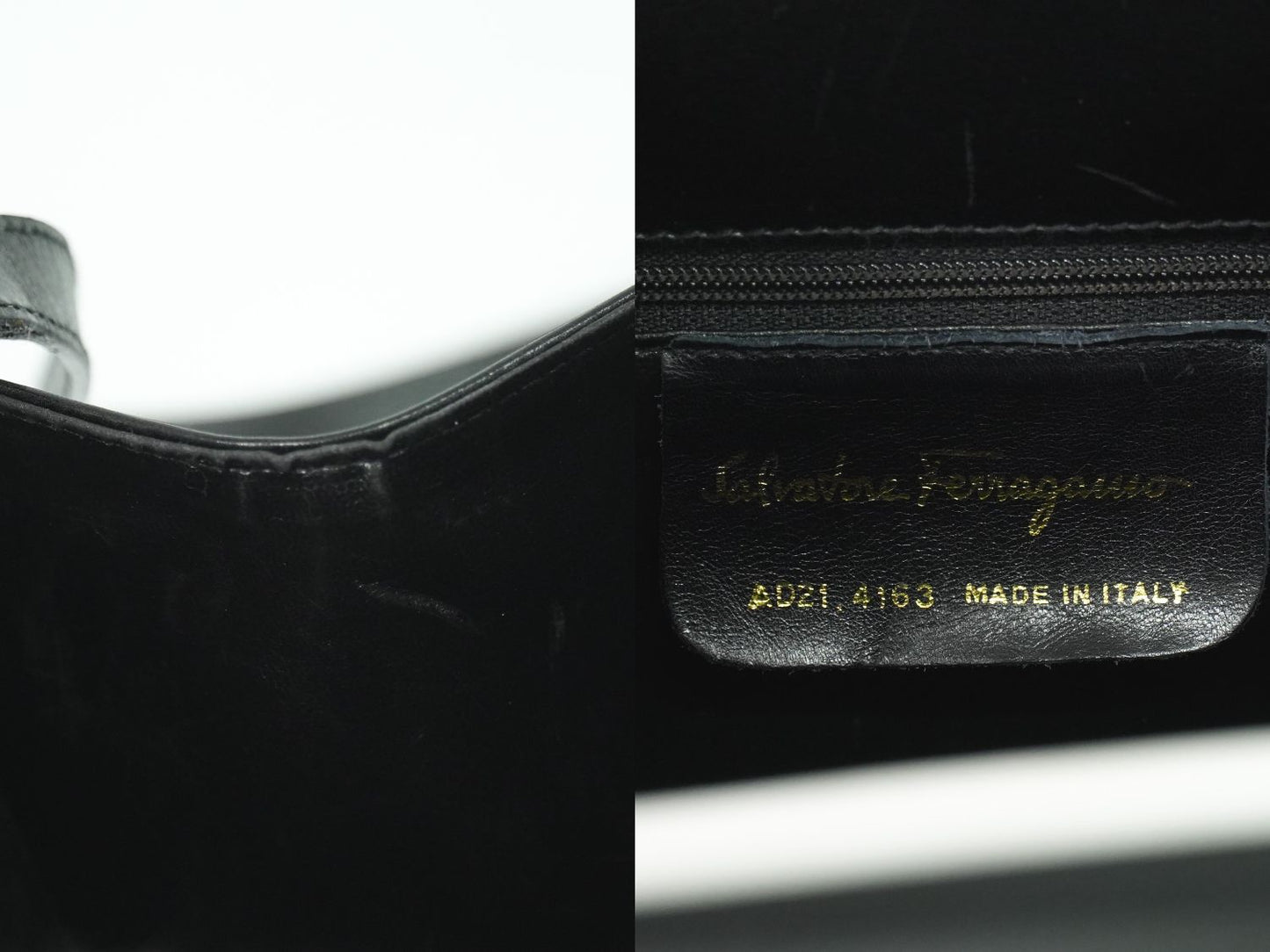 Salvatore Ferragamo ショルダーバッグ ブラック ホワイト
