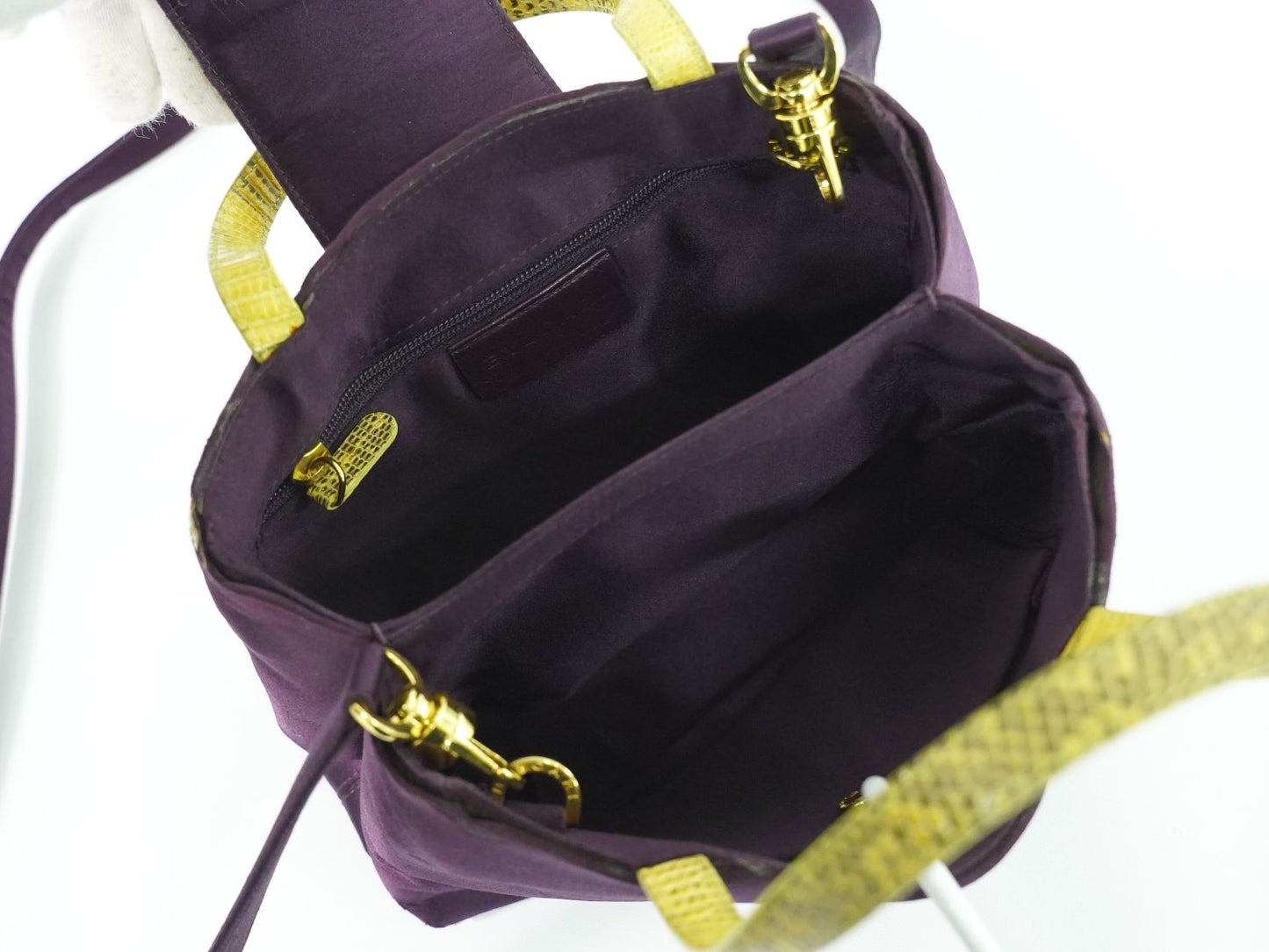 BVLGARI 2WAY ショルダーバッグ パープル イエロー