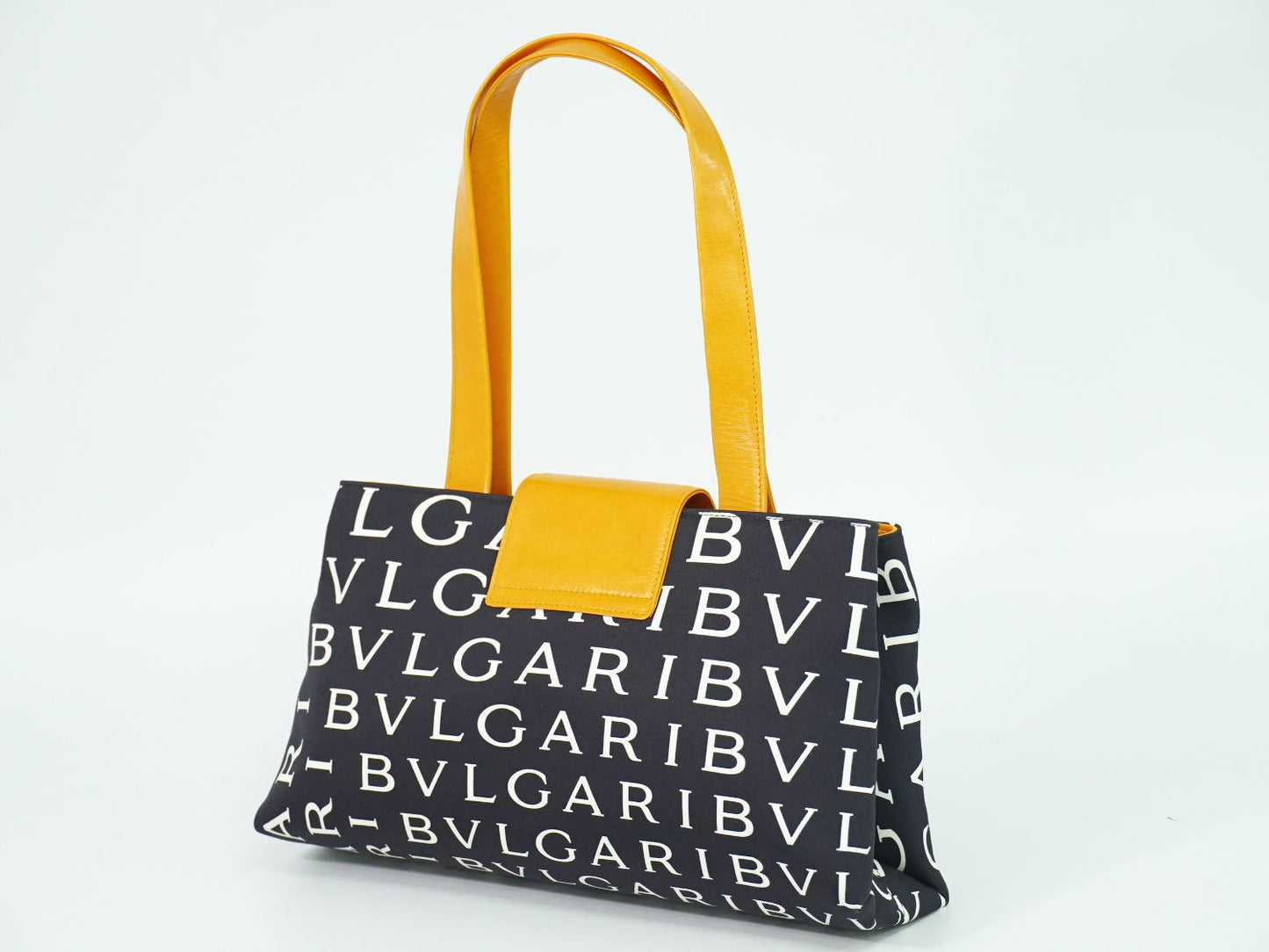 BVLGARI ロゴマニア トートバッグ ブラック オレンジ