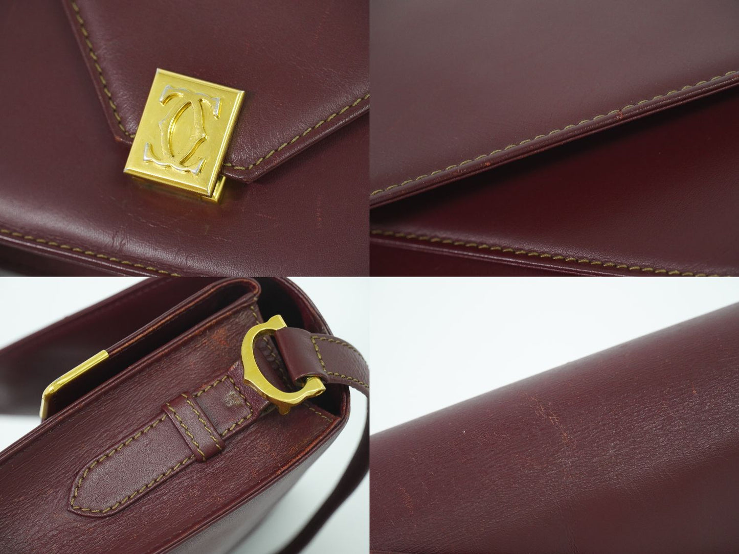 Cartier マストライン ショルダーバッグ ボルドー