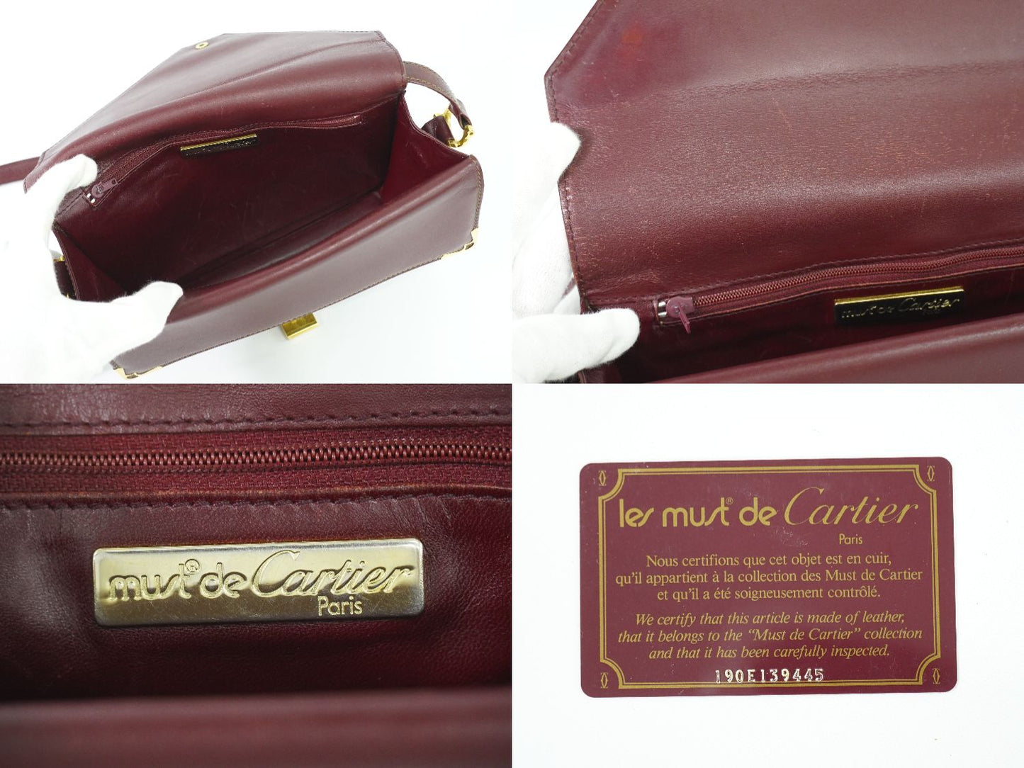 Cartier マストライン ショルダーバッグ ボルドー