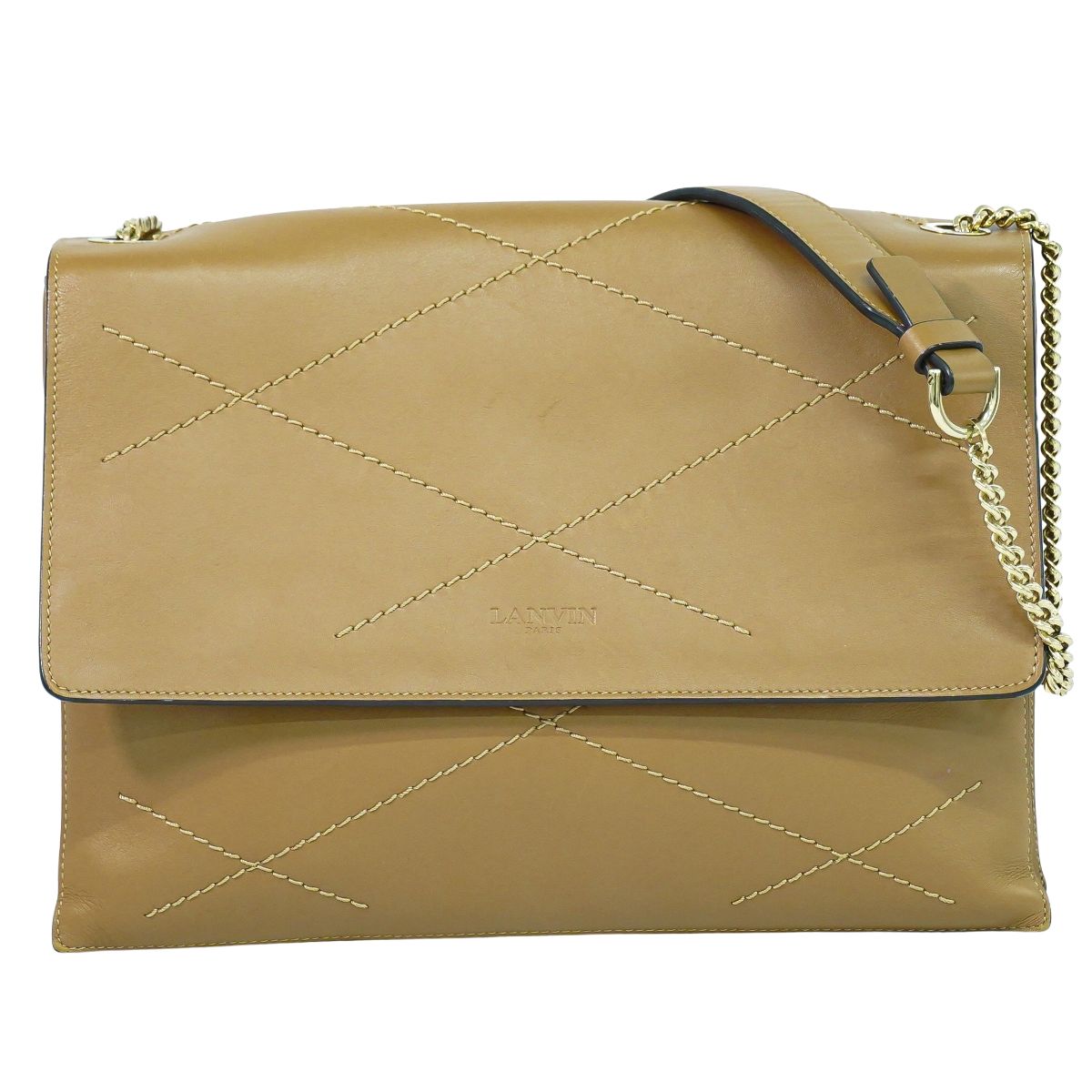 LANVIN チェーン ショルダーバッグ ブラウン
