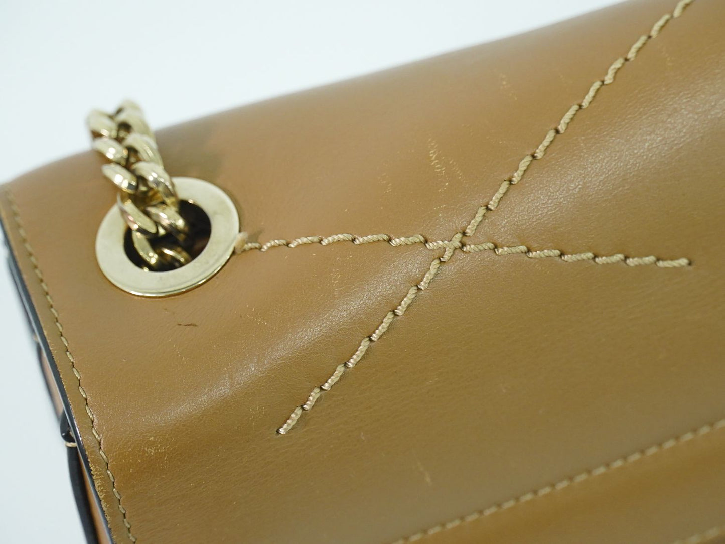 LANVIN チェーン ショルダーバッグ ブラウン