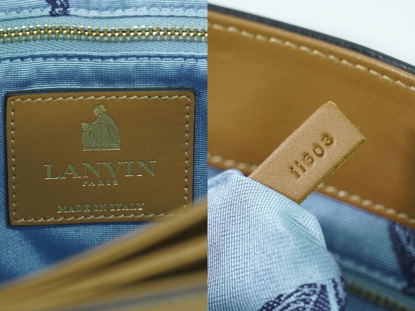LANVIN チェーン ショルダーバッグ ブラウン