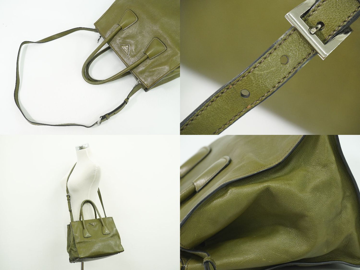 PRADA 2WAY ショルダーバッグ カーキ