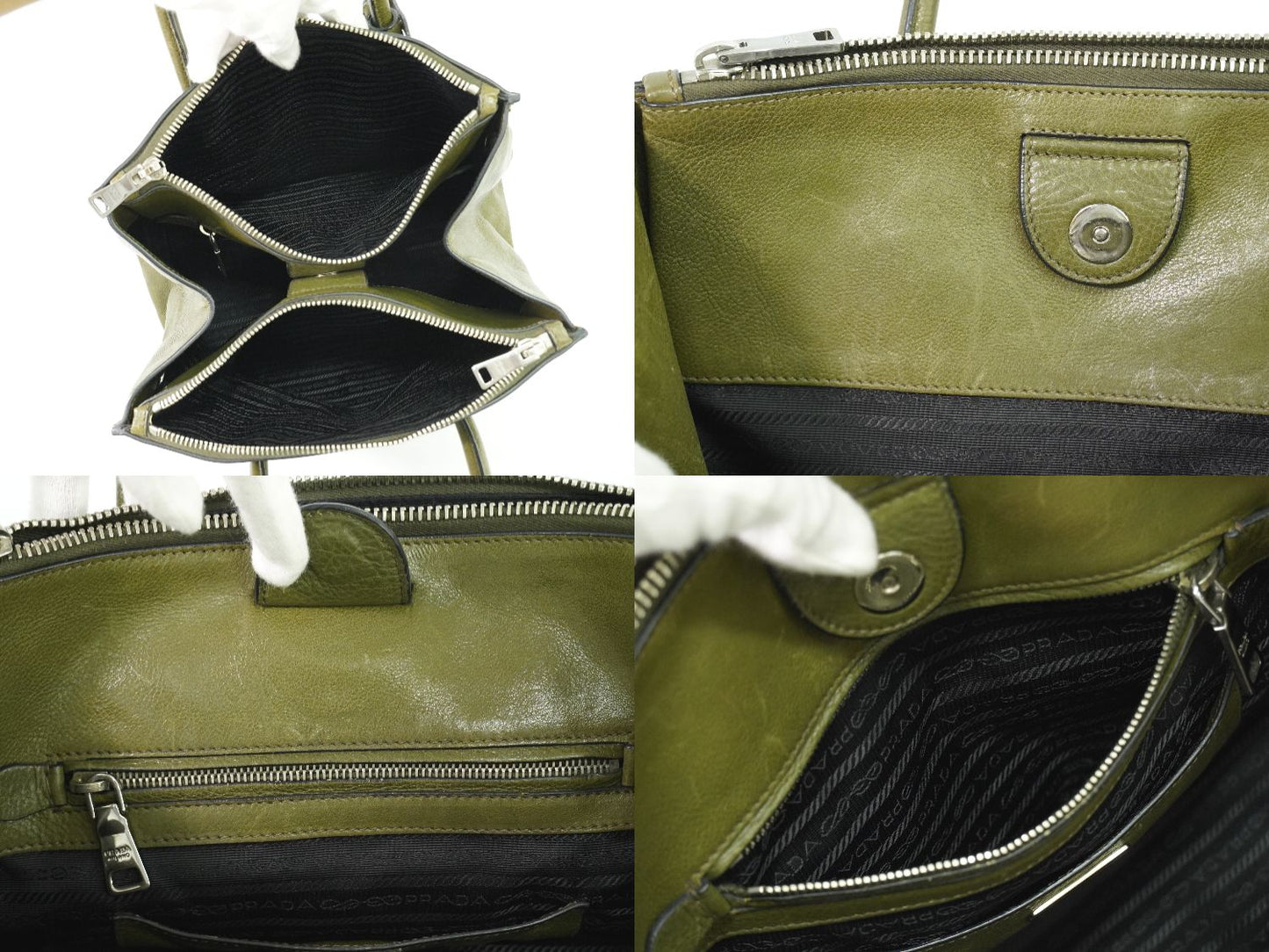 PRADA 2WAY ショルダーバッグ カーキ