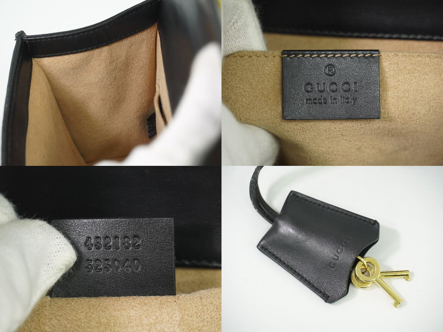 GUCCI パドロック GGスプリーム ショルダーバッグ ベージュ ブラック ゴールド 432182