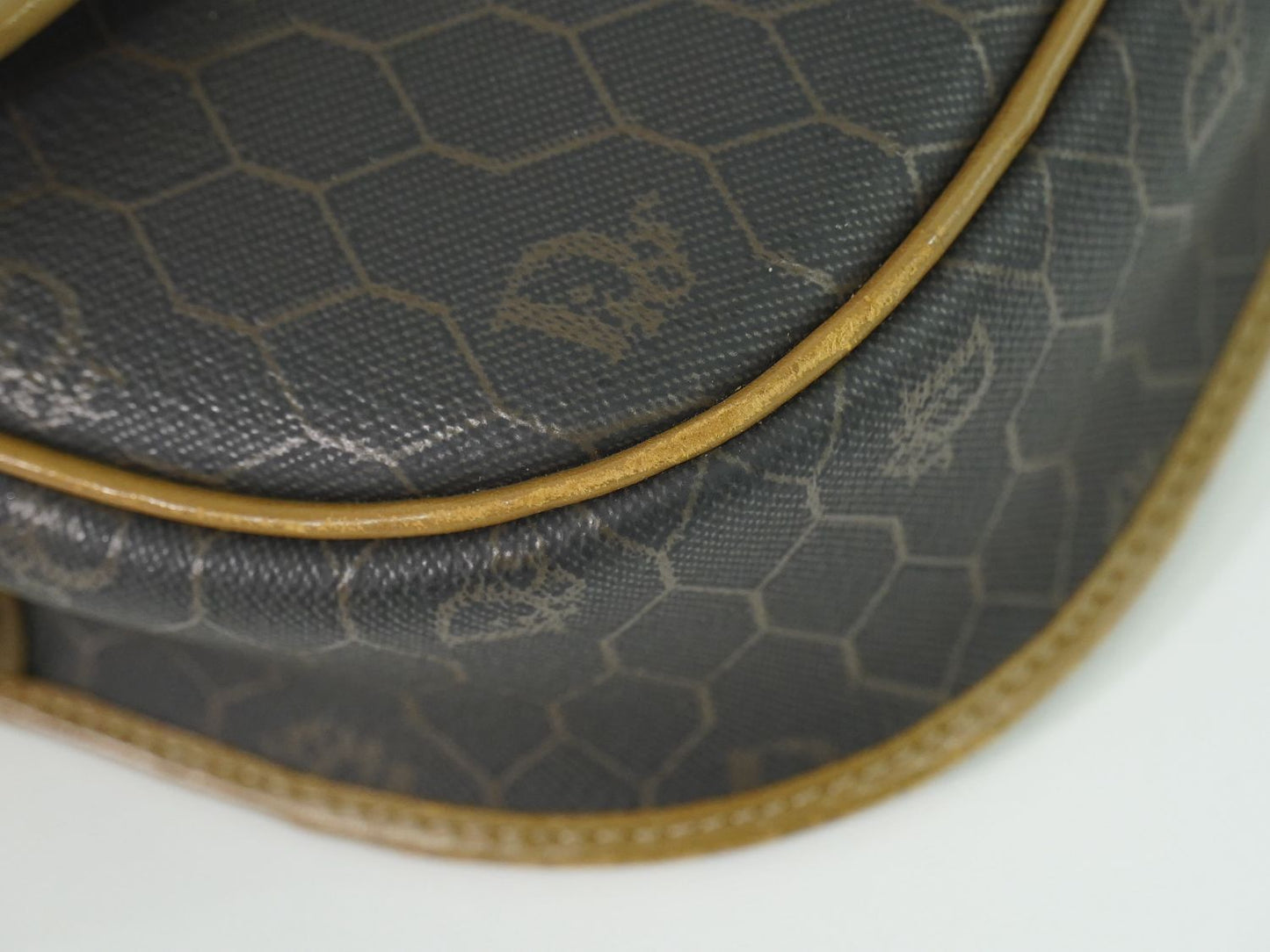 Christian Dior ハニカム柄 ショルダーバッグ ブラック ブラウン