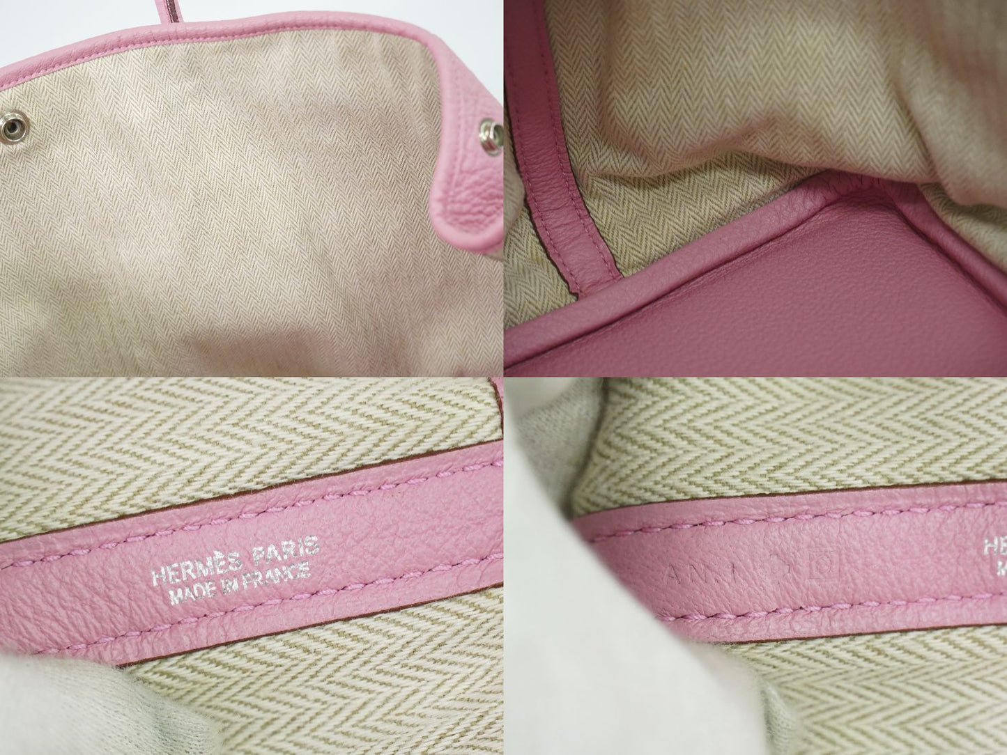 HERMES ガーデンパーティ PM トートバッグ □O刻 ピンク