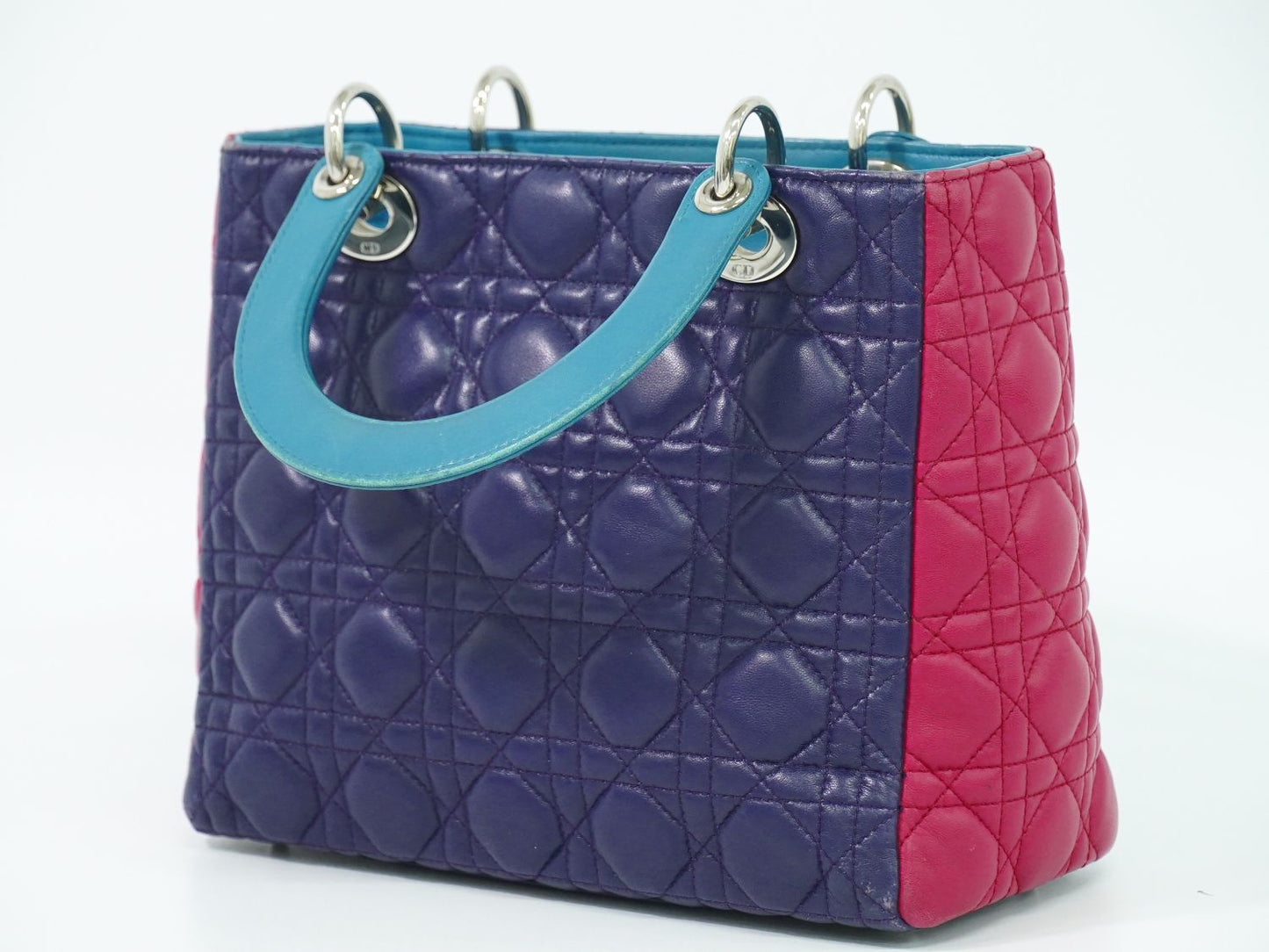 Christian Dior レディディオール ハンドバッグ パープル ピンク ブルー