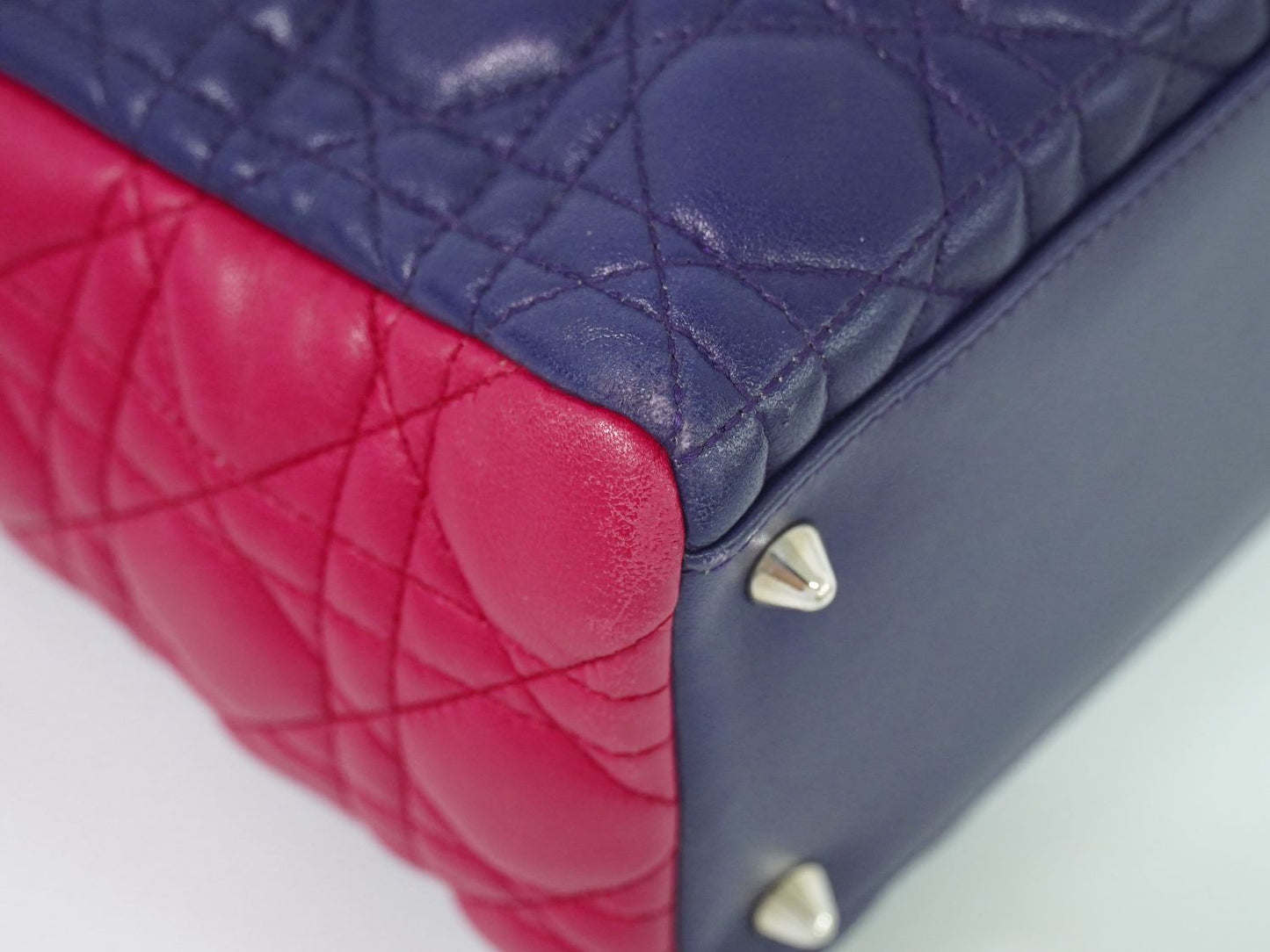 Christian Dior レディディオール ハンドバッグ パープル ピンク ブルー