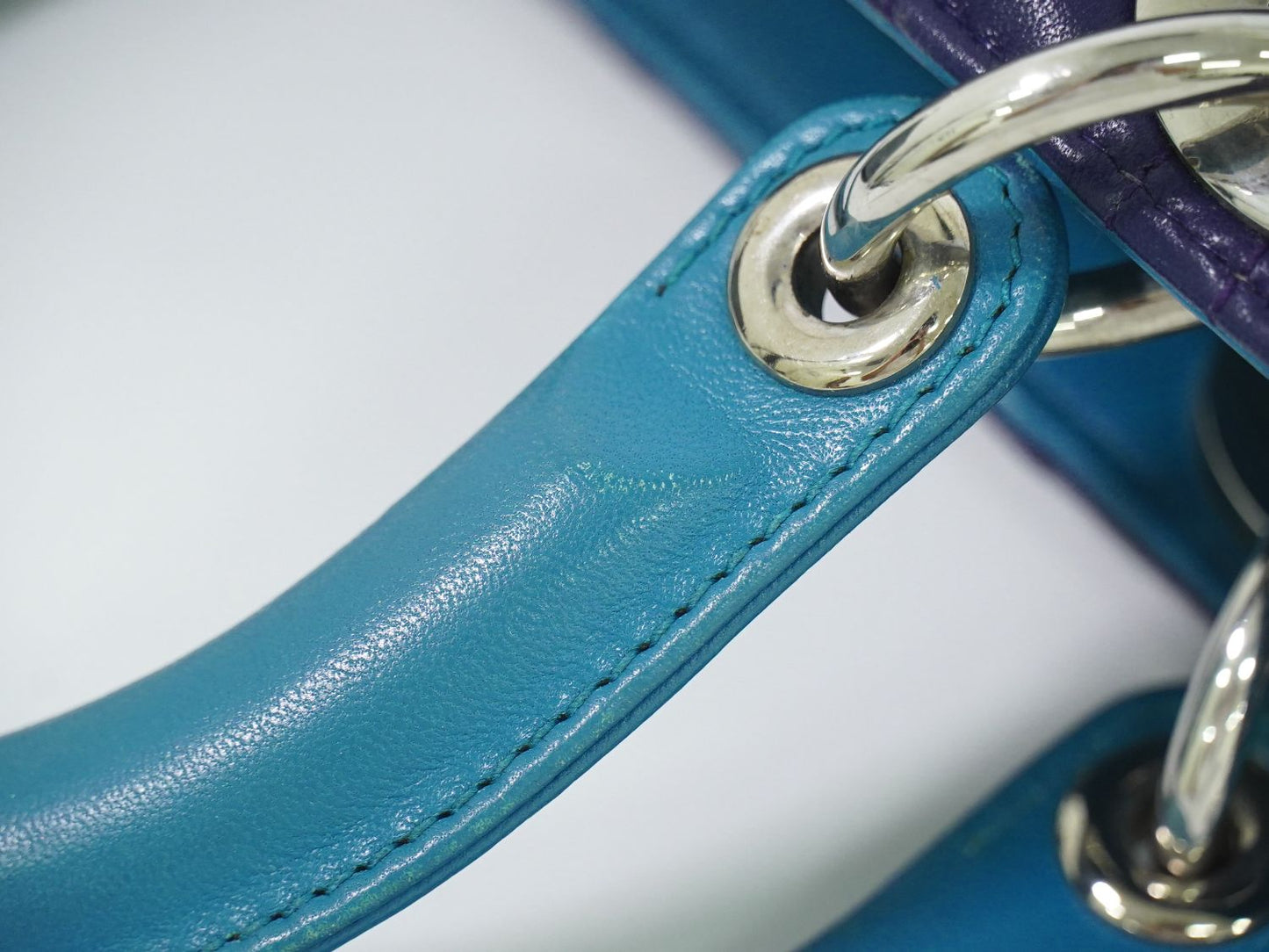 Christian Dior レディディオール ハンドバッグ パープル ピンク ブルー