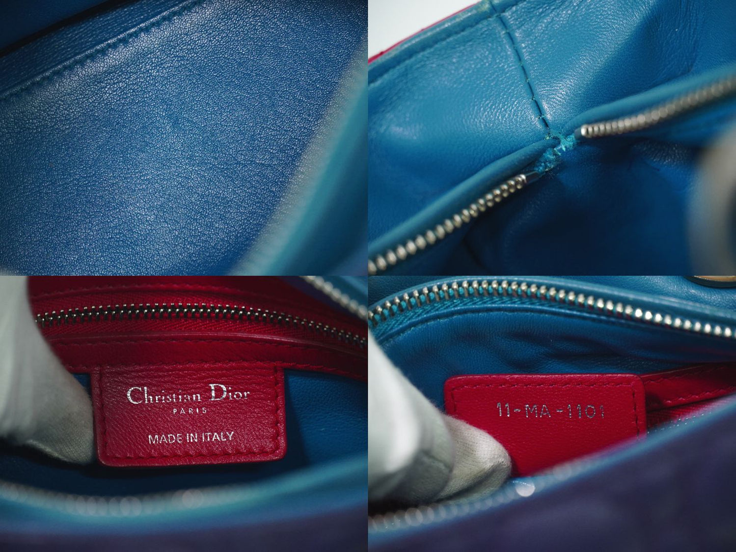 Christian Dior レディディオール ハンドバッグ パープル ピンク ブルー