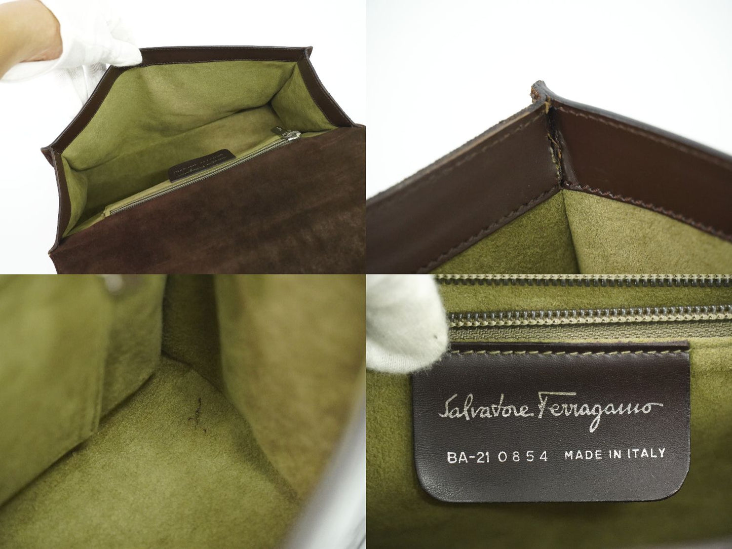 Salvatore Ferragamo ガンチーニ柄 ショルダーバッグ ブラウン