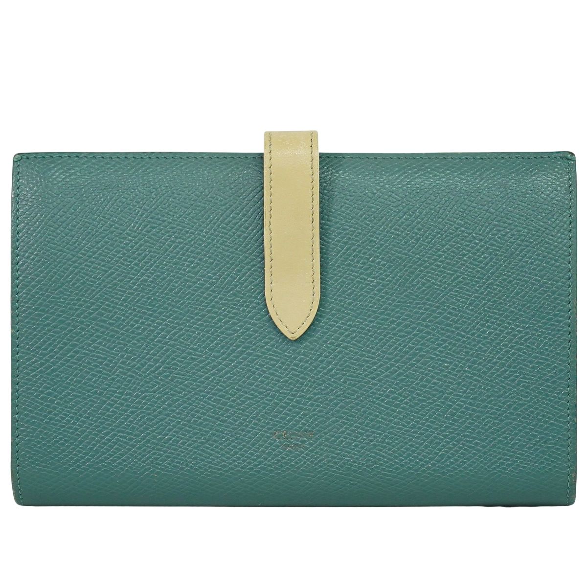 CELINE ラージストラップ 長財布 ブルー系