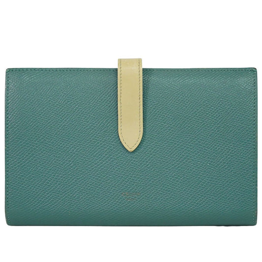 CELINE ラージストラップ 長財布 ブルー系