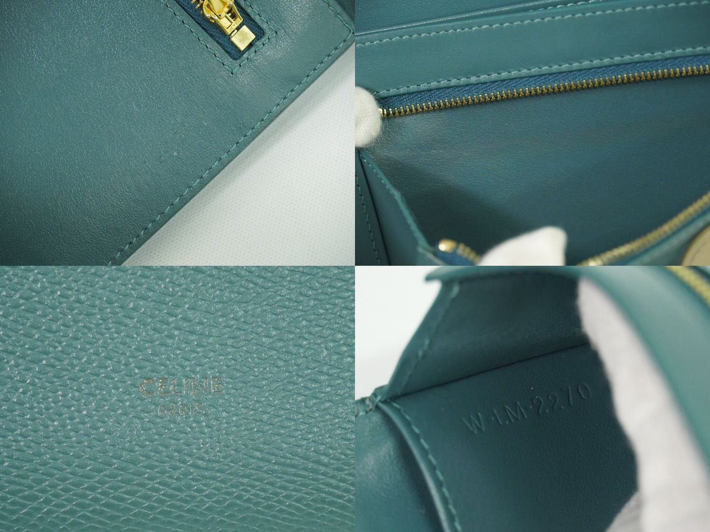 CELINE ラージストラップ 長財布 ブルー系