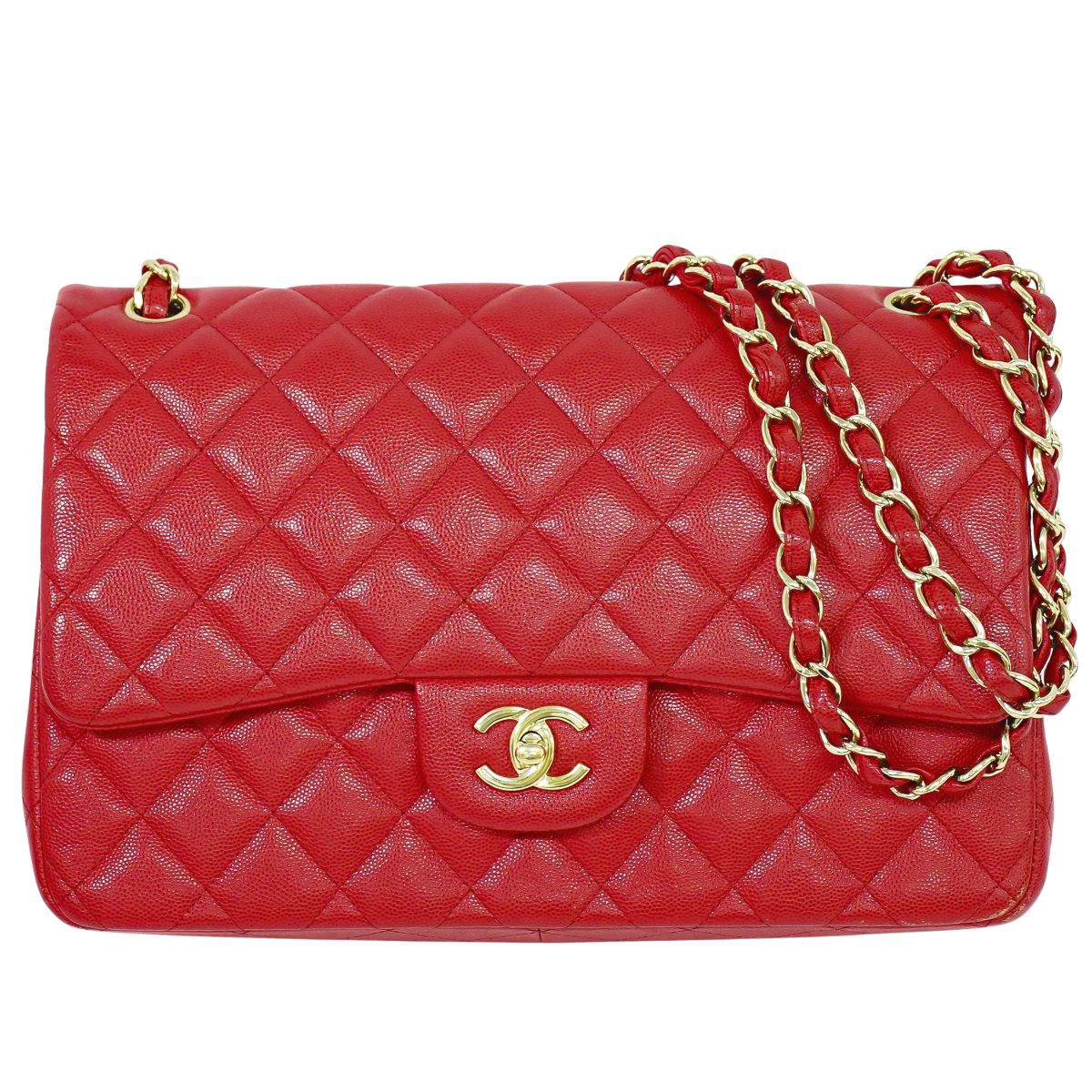 CHANEL ココマーク マトラッセ ショルダーバッグ レッド