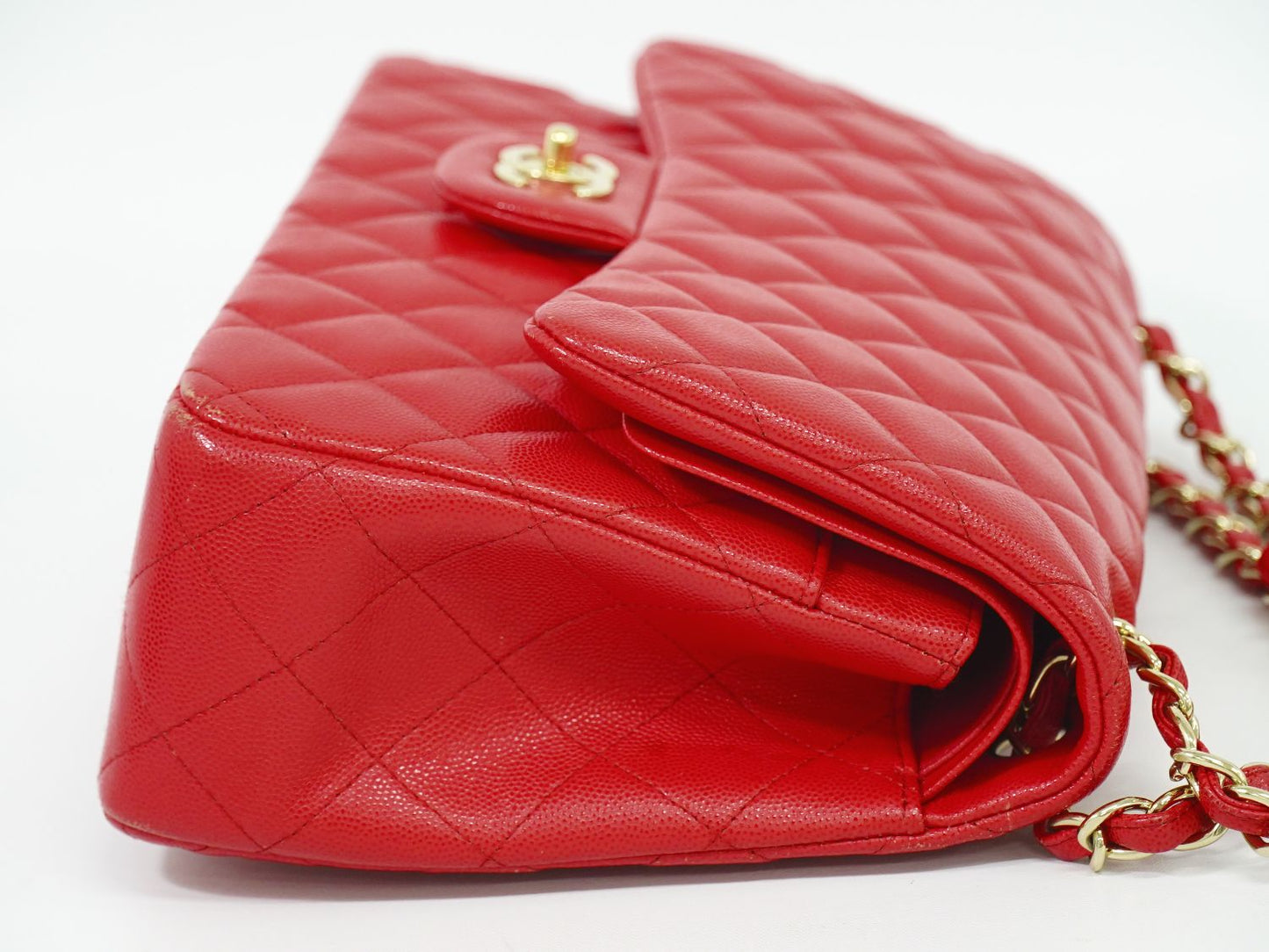 CHANEL ココマーク マトラッセ ショルダーバッグ レッド