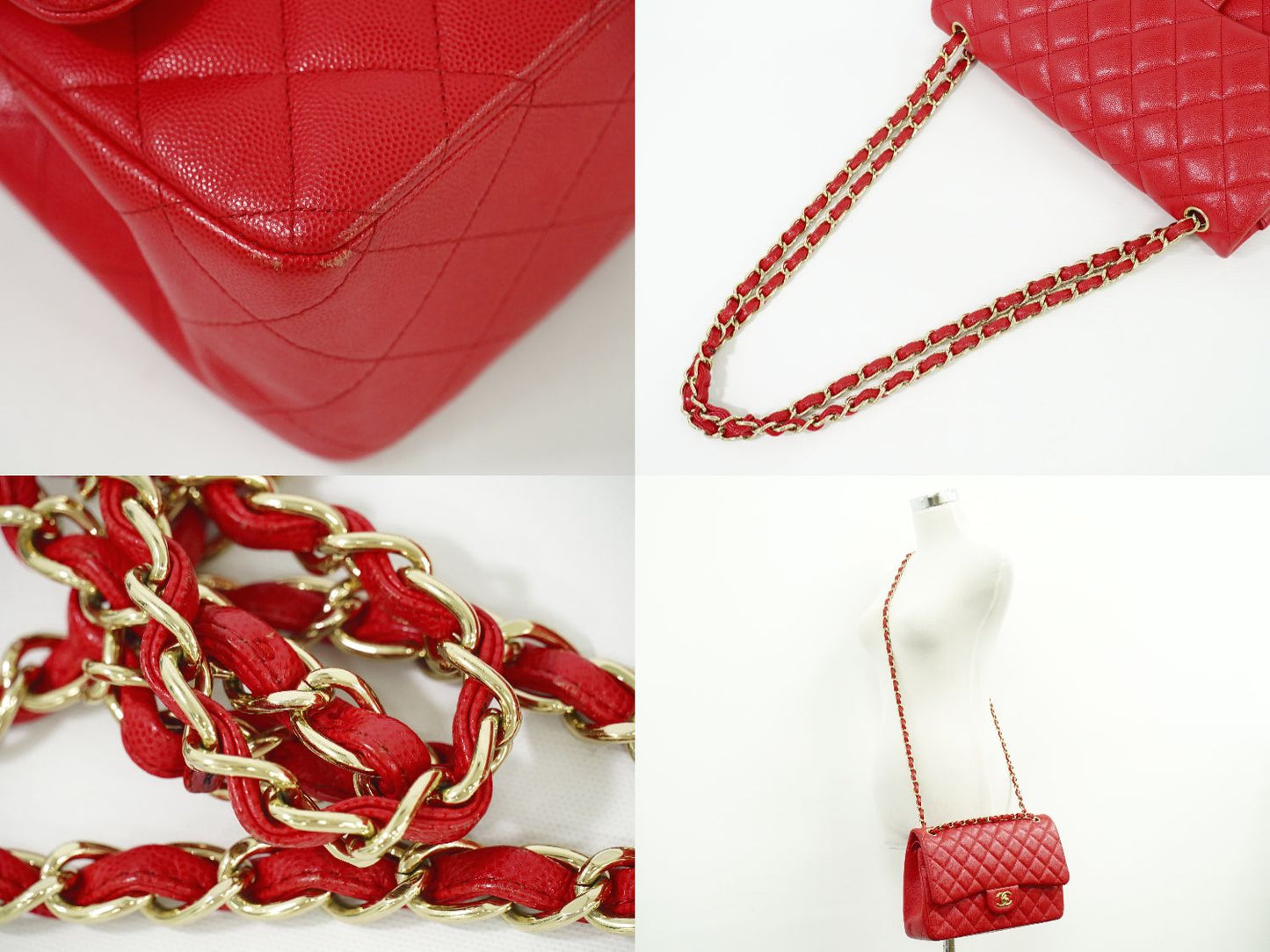 CHANEL ココマーク マトラッセ ショルダーバッグ レッド