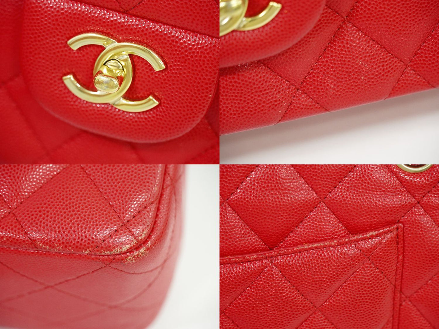 CHANEL ココマーク マトラッセ ショルダーバッグ レッド