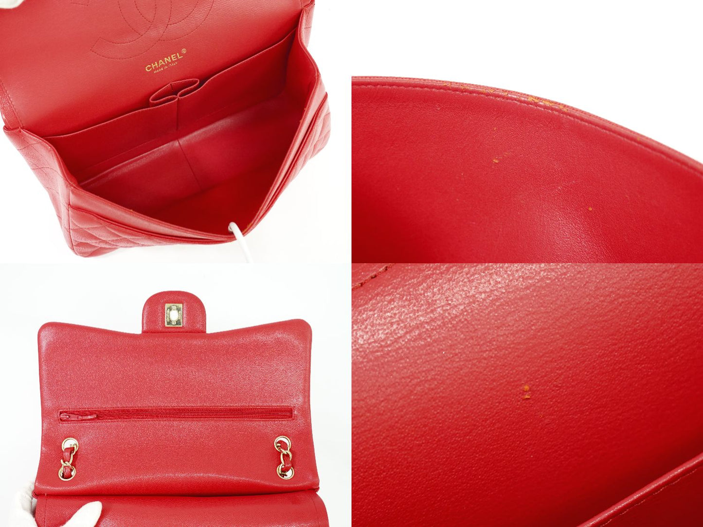 CHANEL ココマーク マトラッセ ショルダーバッグ レッド
