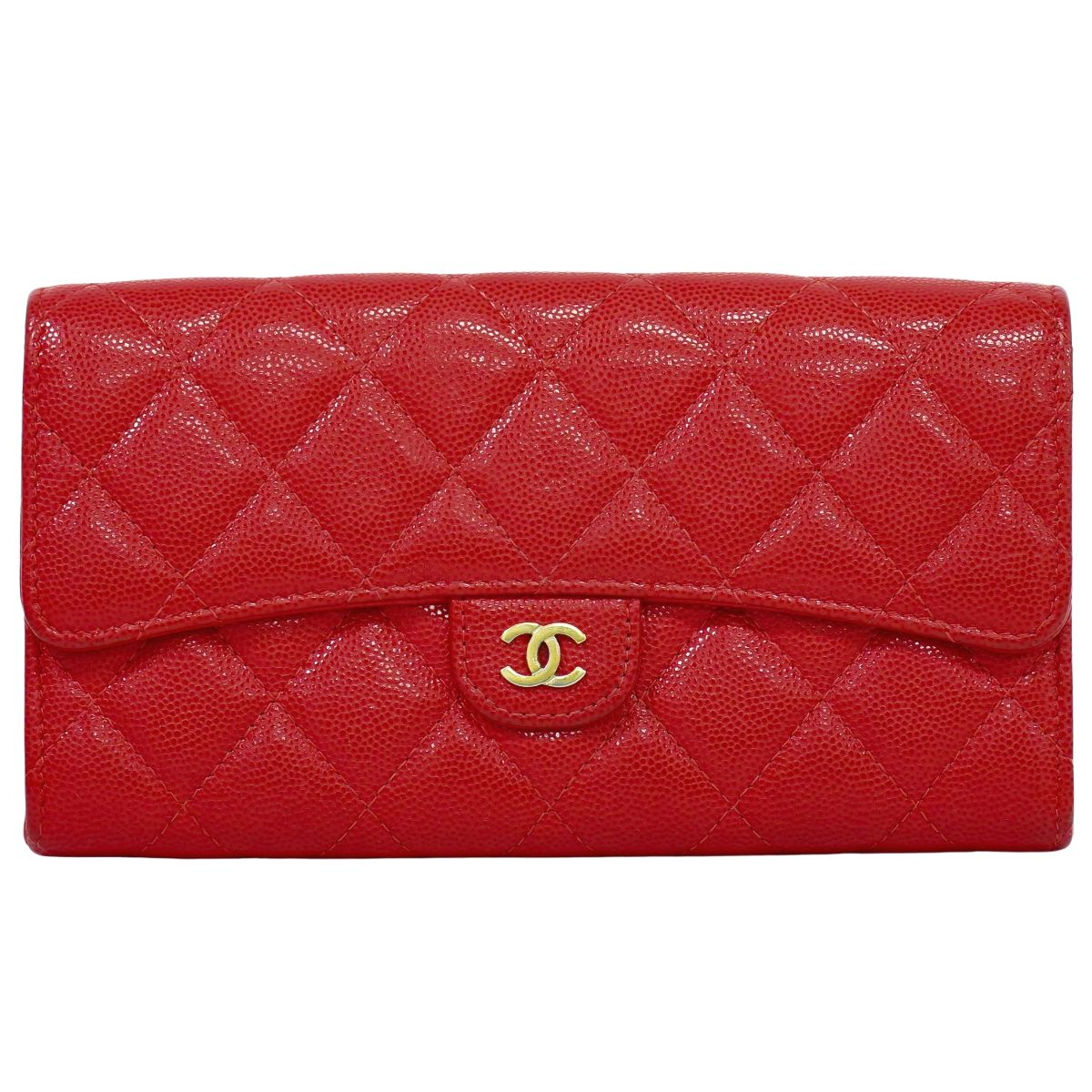 CHANEL シャネル クラシック ココマーク 長財布 レッド