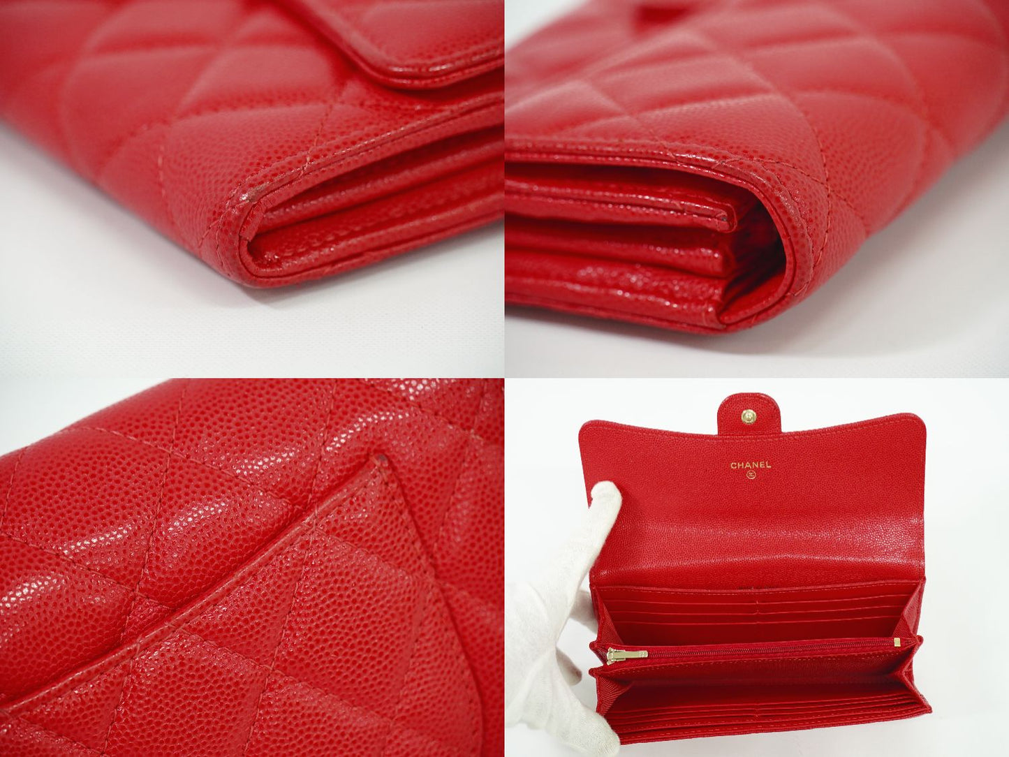 CHANEL シャネル クラシック ココマーク 長財布 レッド