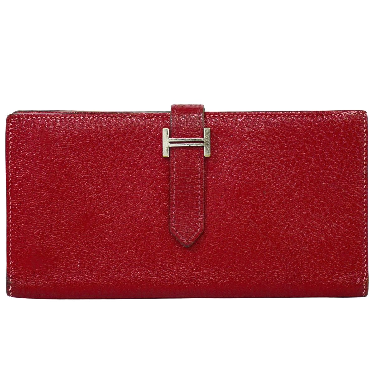 HERMES ベアンスフレ 長財布 T刻 レッド