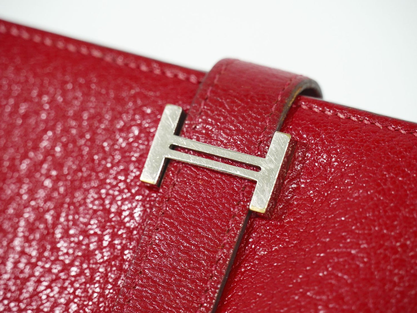 HERMES ベアンスフレ 長財布 T刻 レッド