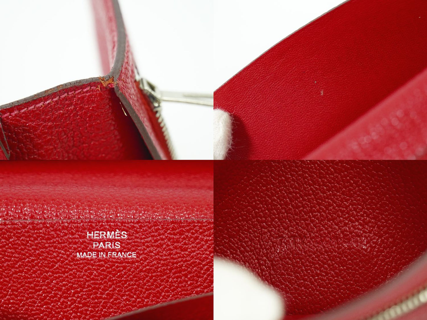 HERMES ベアンスフレ 長財布 T刻 レッド