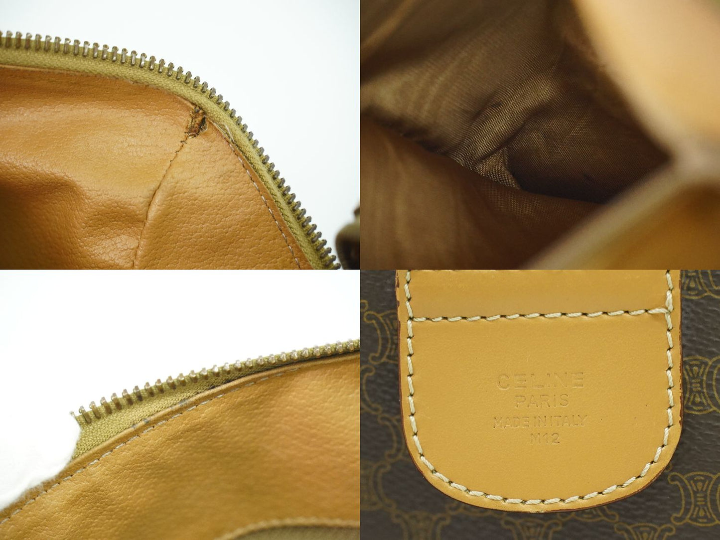 CELINE マカダム ミニ ボストンバッグ ブラウン