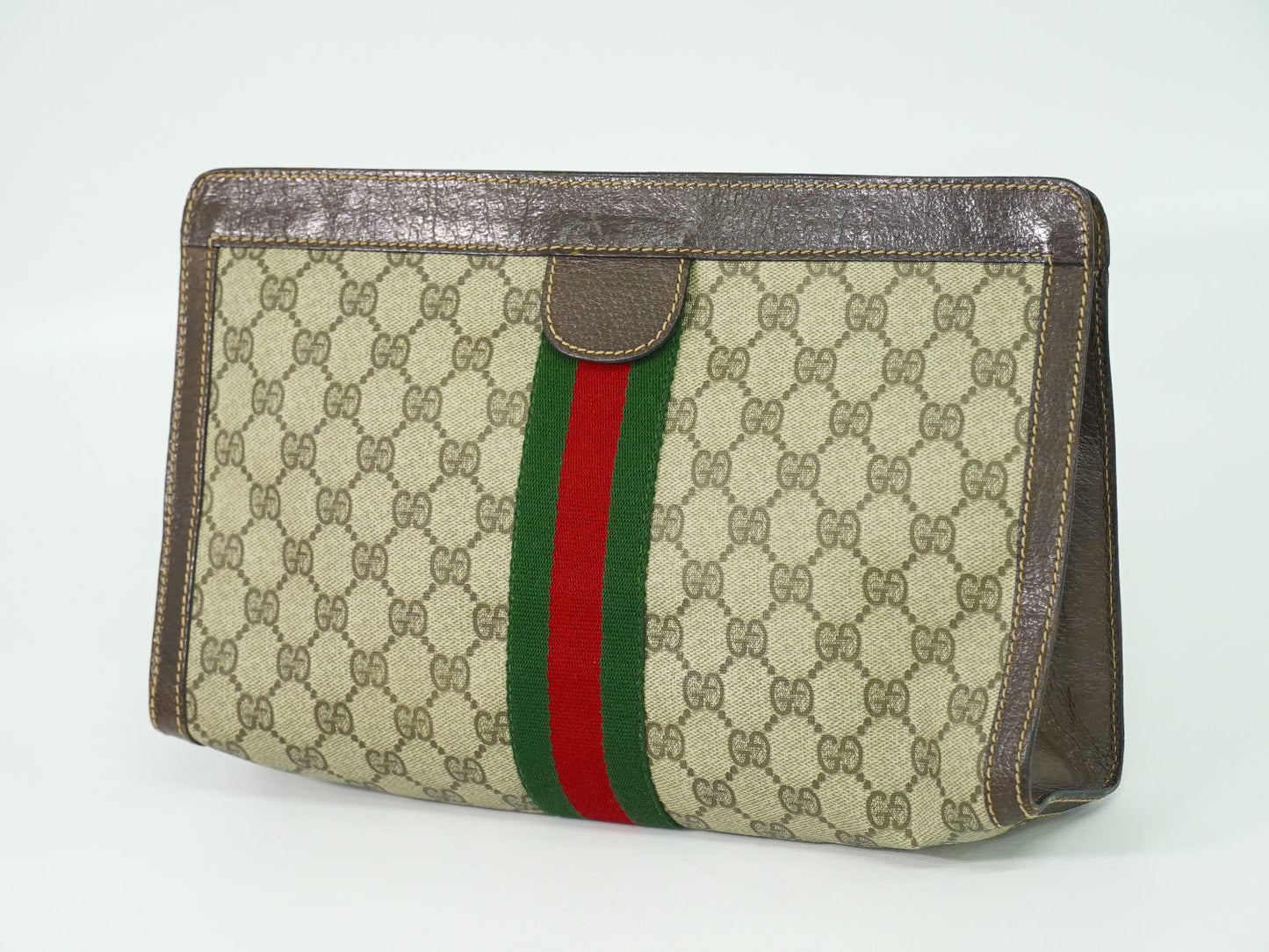 GUCCI PARFUMS シェリーライン GGスプリーム クラッチバッグ ベージュ ブラウン