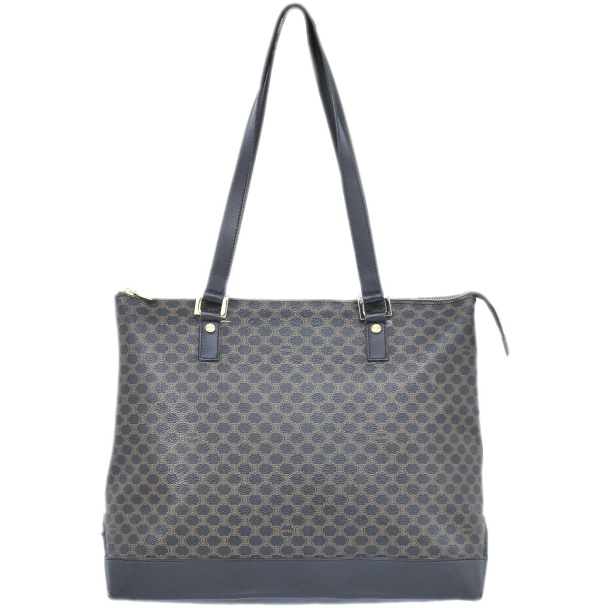 CELINE マカダム トートバッグ ブラック ブラウン