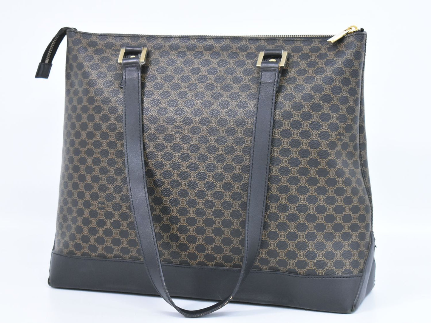 CELINE マカダム トートバッグ ブラック ブラウン