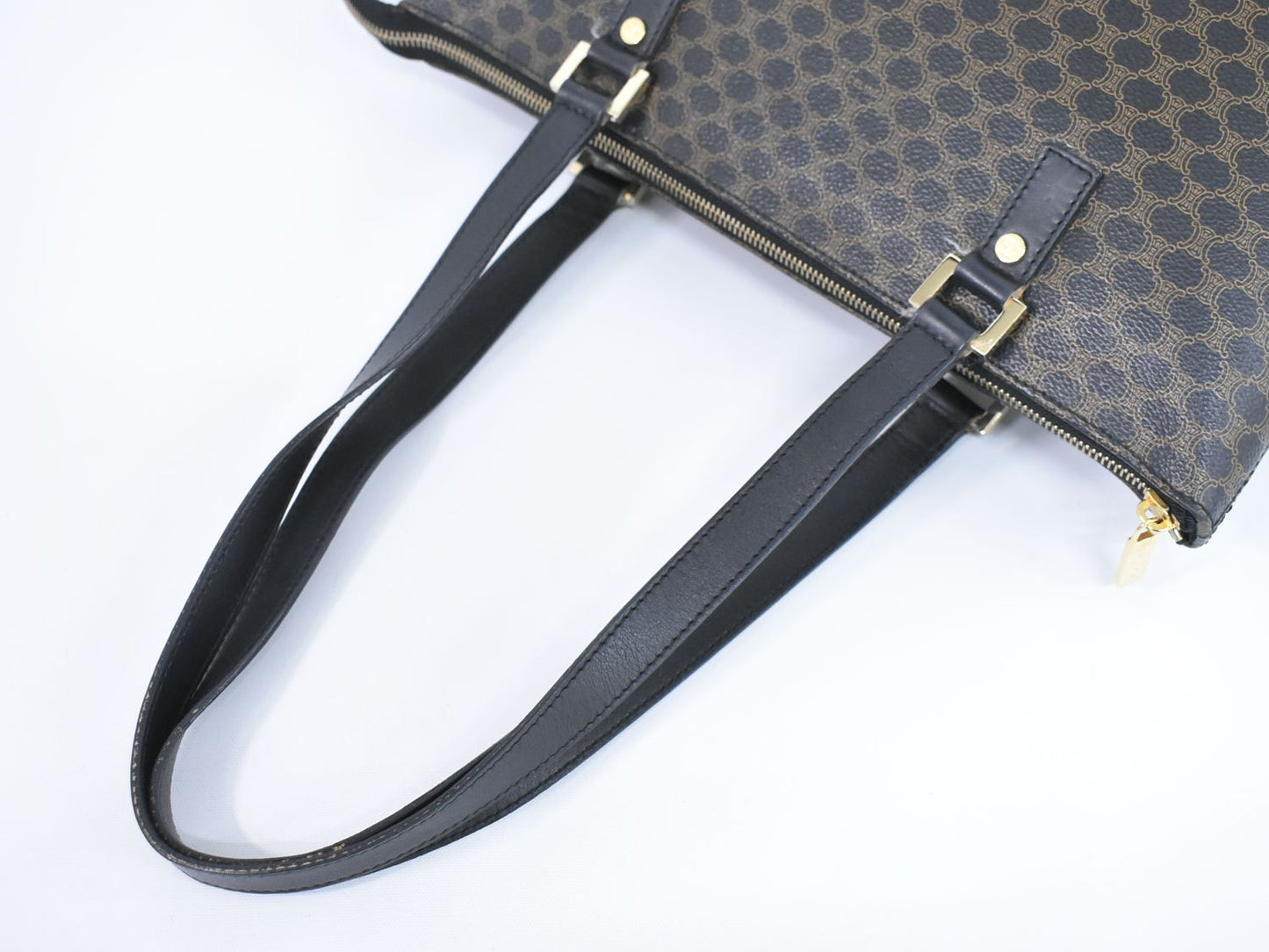 CELINE マカダム トートバッグ ブラック ブラウン