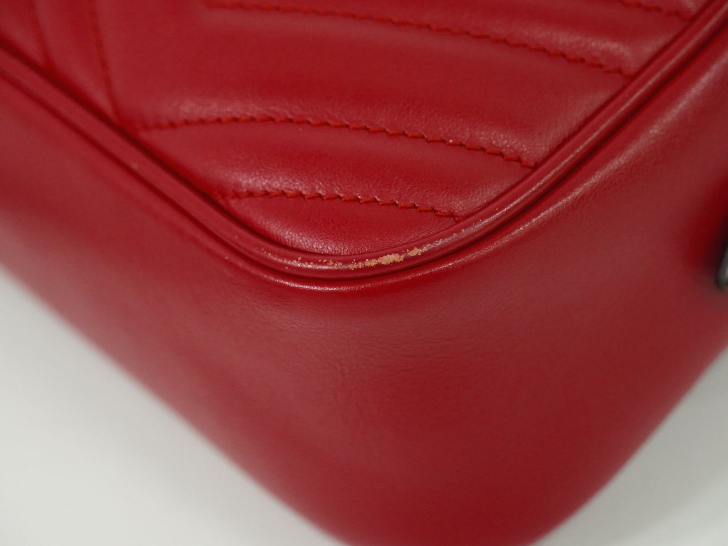 GUCCI GGマーモント ショルダーバッグ レッド 447632