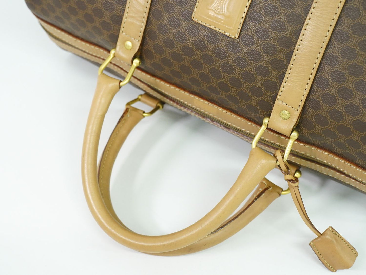 CELINE マカダム ボストンバッグ ブラウン