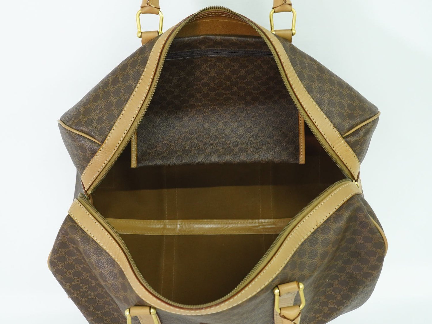 CELINE マカダム ボストンバッグ ブラウン