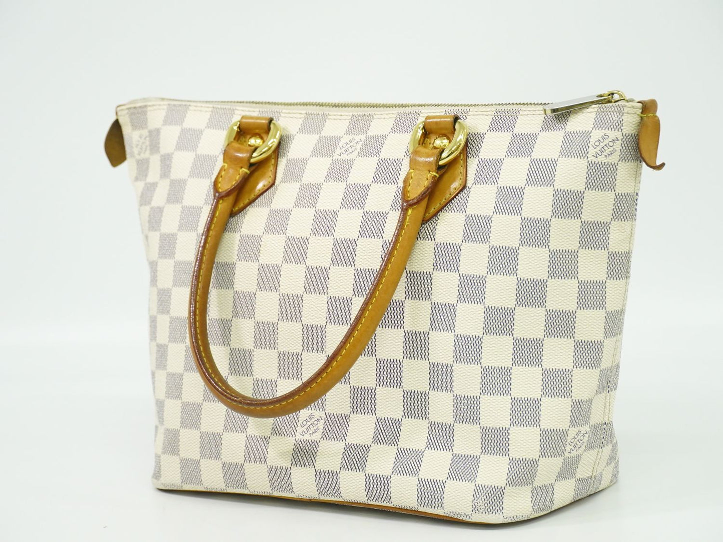 LOUIS VUITTON サレヤ PM ダミエ アズール トートバッグ ホワイト N51186