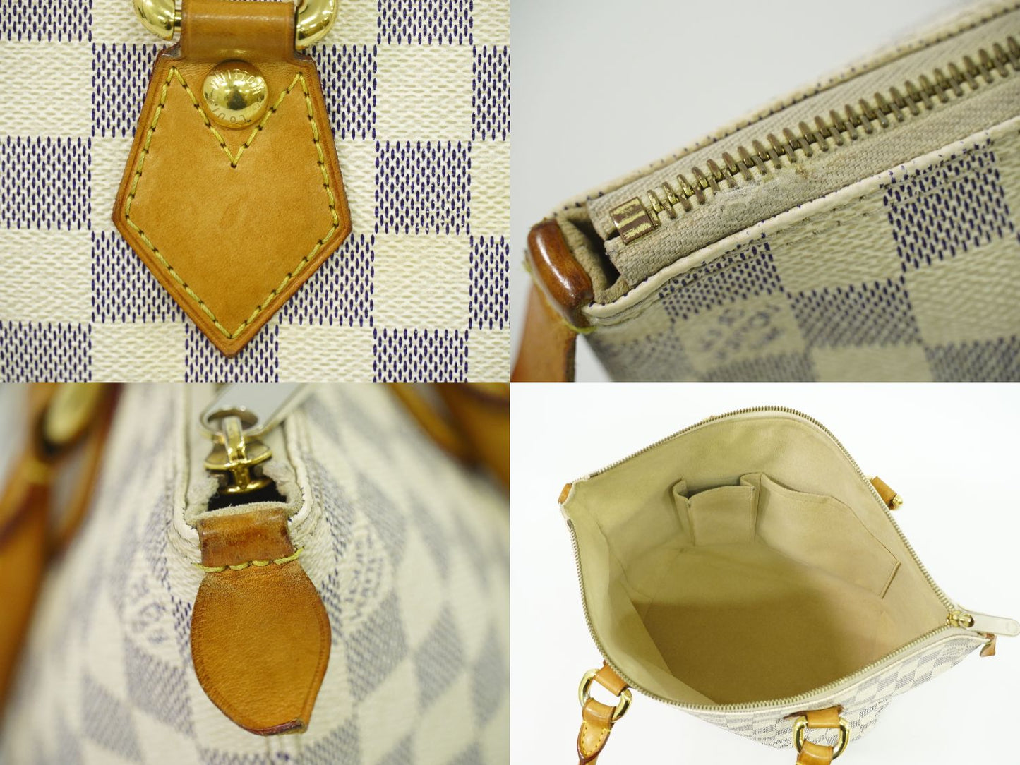LOUIS VUITTON サレヤ PM ダミエ アズール トートバッグ ホワイト N51186