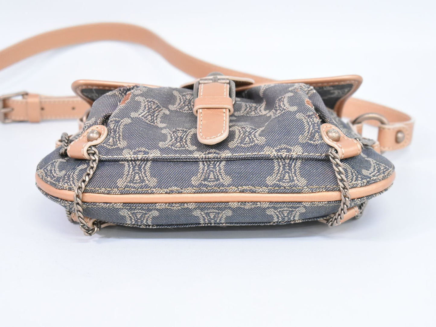 CELINE マカダム ショルダーバッグ ネイビー