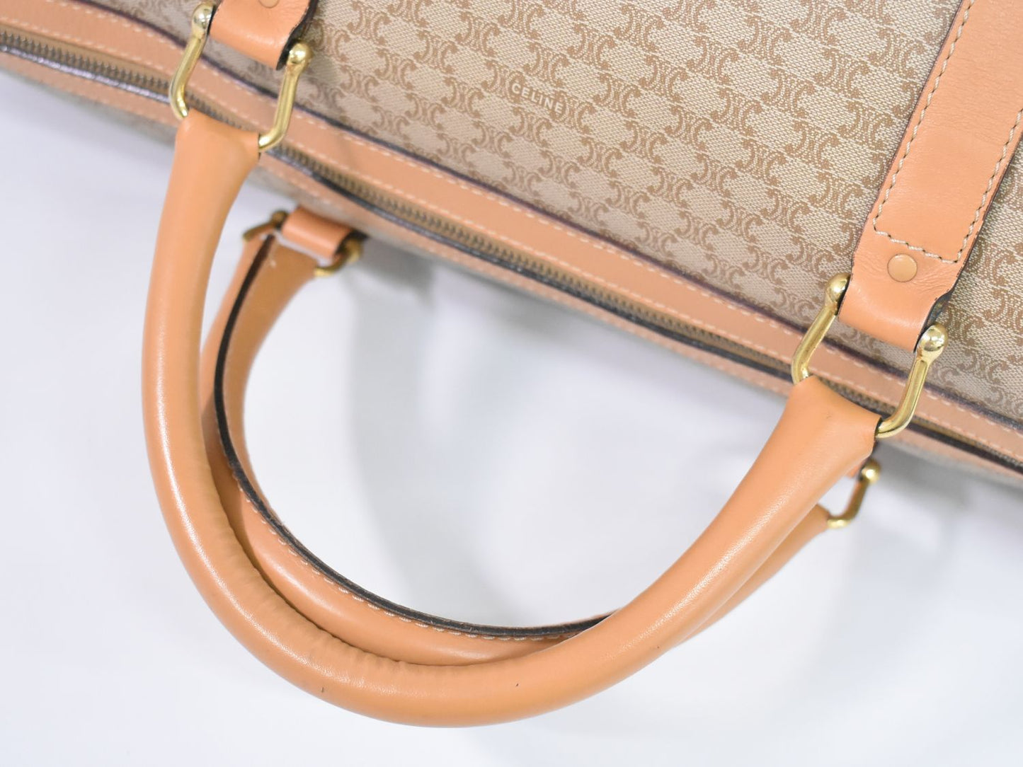 CELINE マカダム ボストンバッグ ベージュ