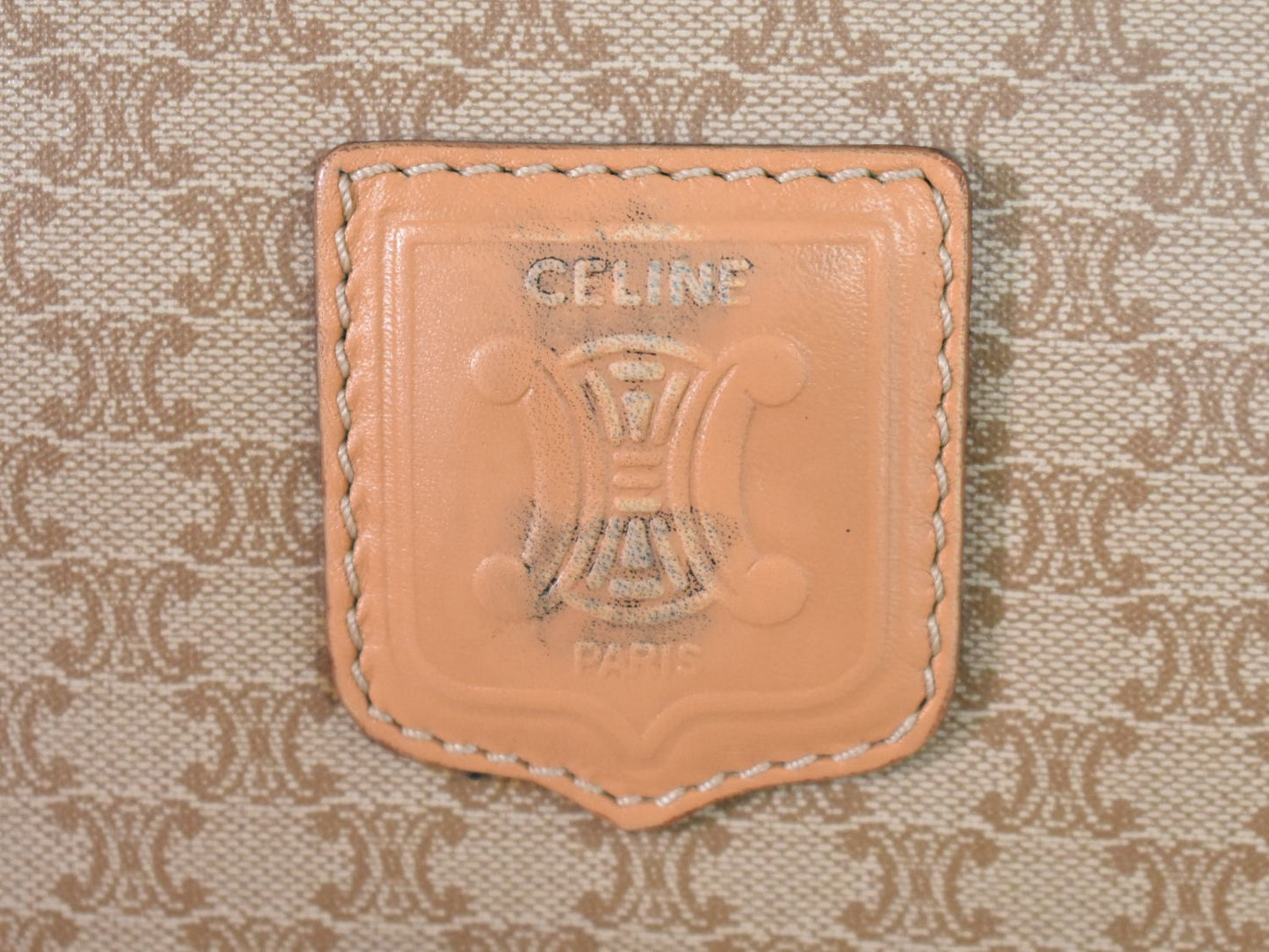 CELINE マカダム ボストンバッグ ベージュ