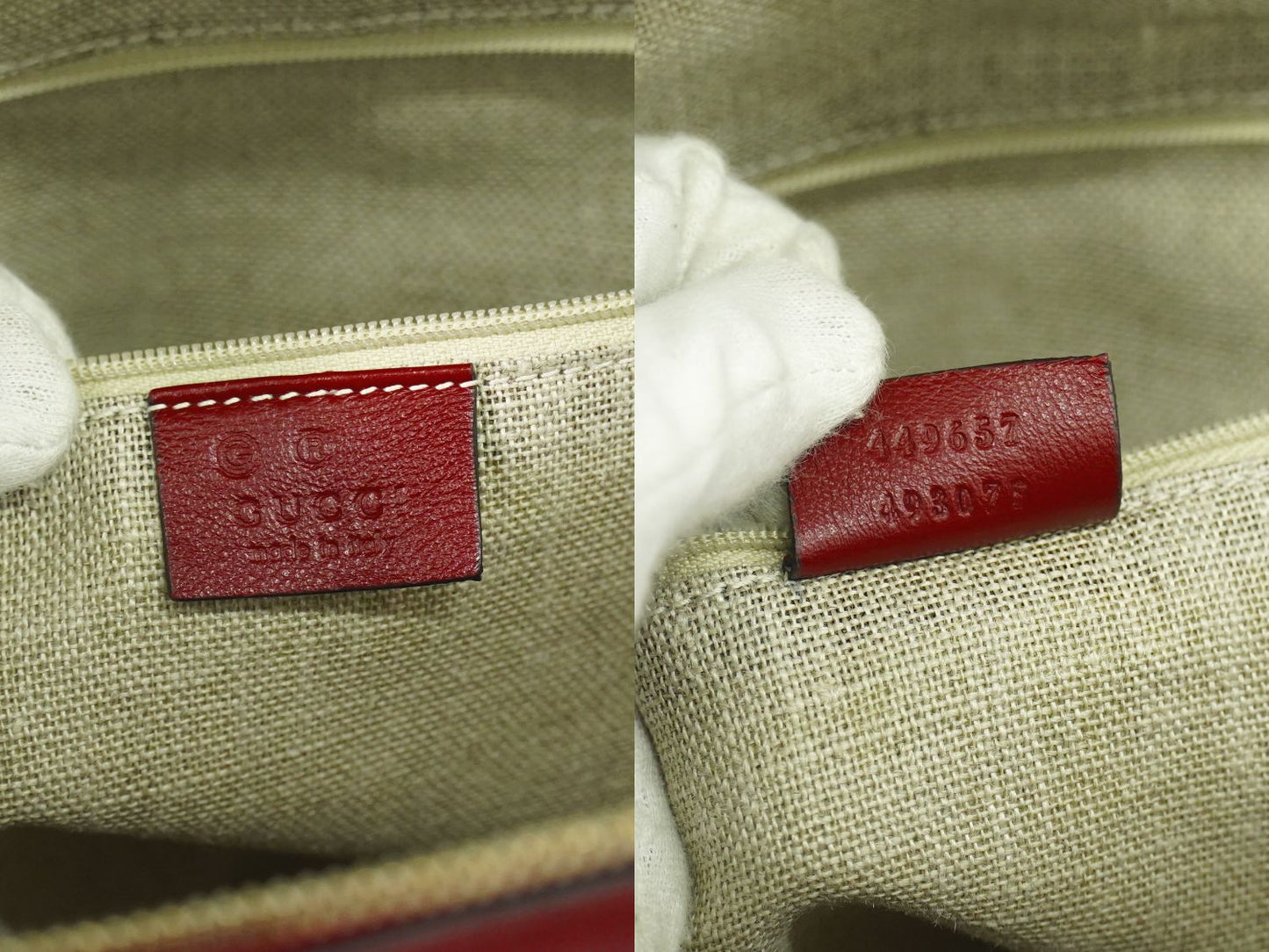 GUCCI マイクログッチシマ レザー 2WAY ショルダーバッグ レッド 449657