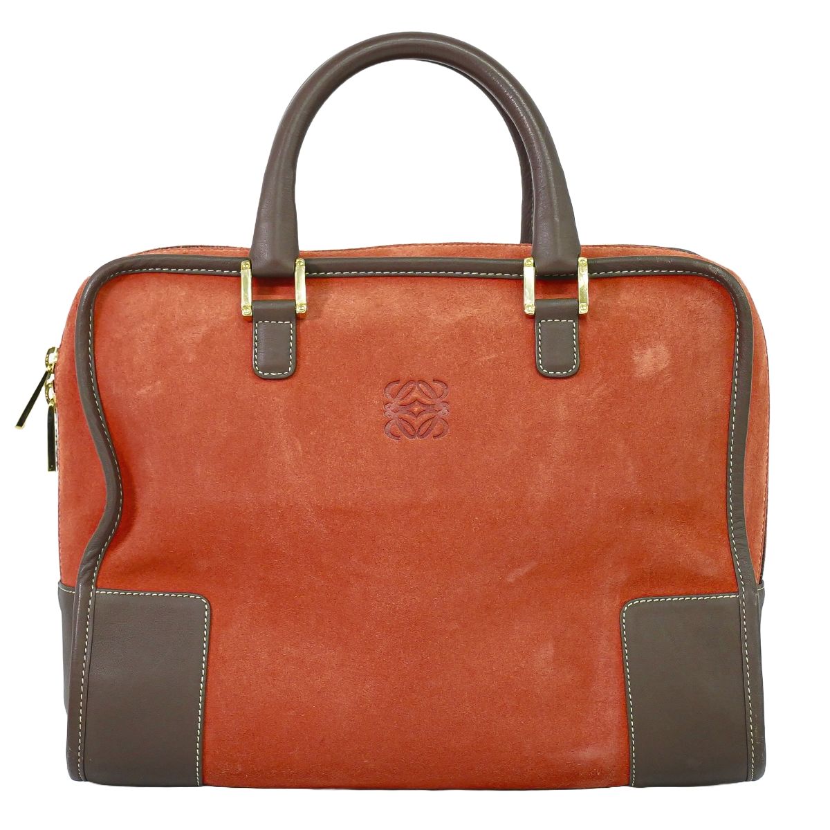 LOEWE アマソナ 32 アナグラム ハンドバッグ レッド系