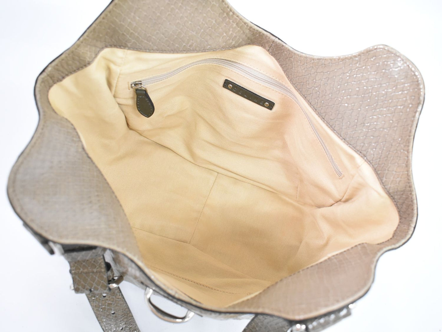 CELINE パイソン レザー ショルダーバッグ グレージュ