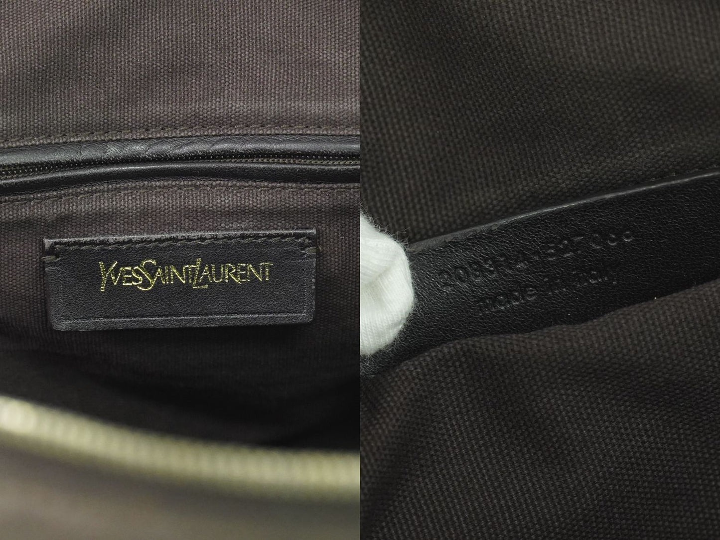 YVES SAINT LAURENT イージー ミニ ボストンバッグ ブラウン 208314