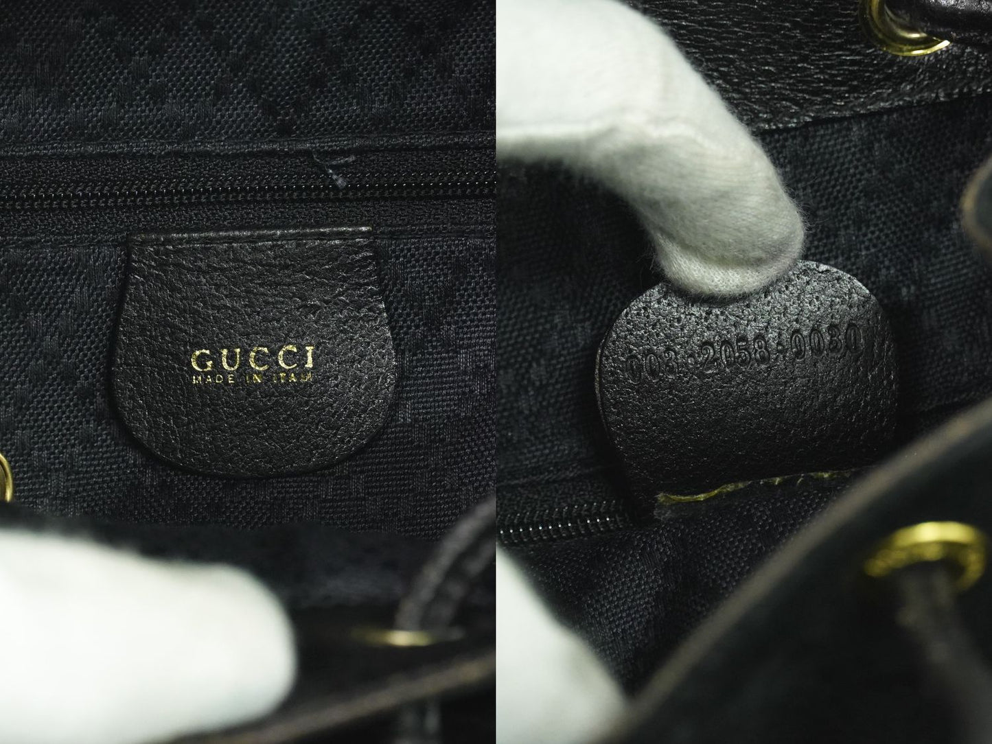 GUCCI バンブー ミニ リュックサック ブラック