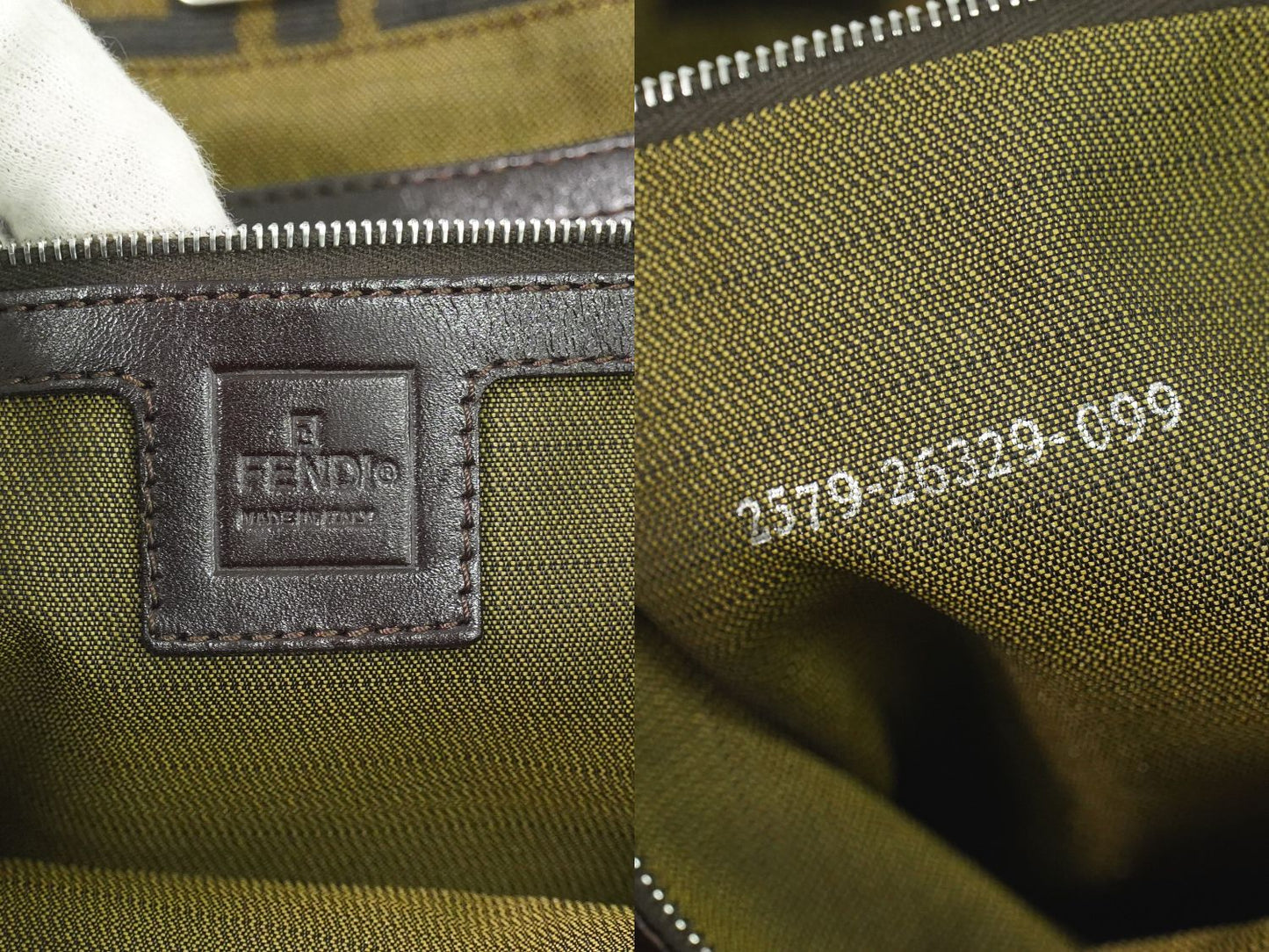 FENDI ズッカ ハンドバッグ ブラウン 26329
